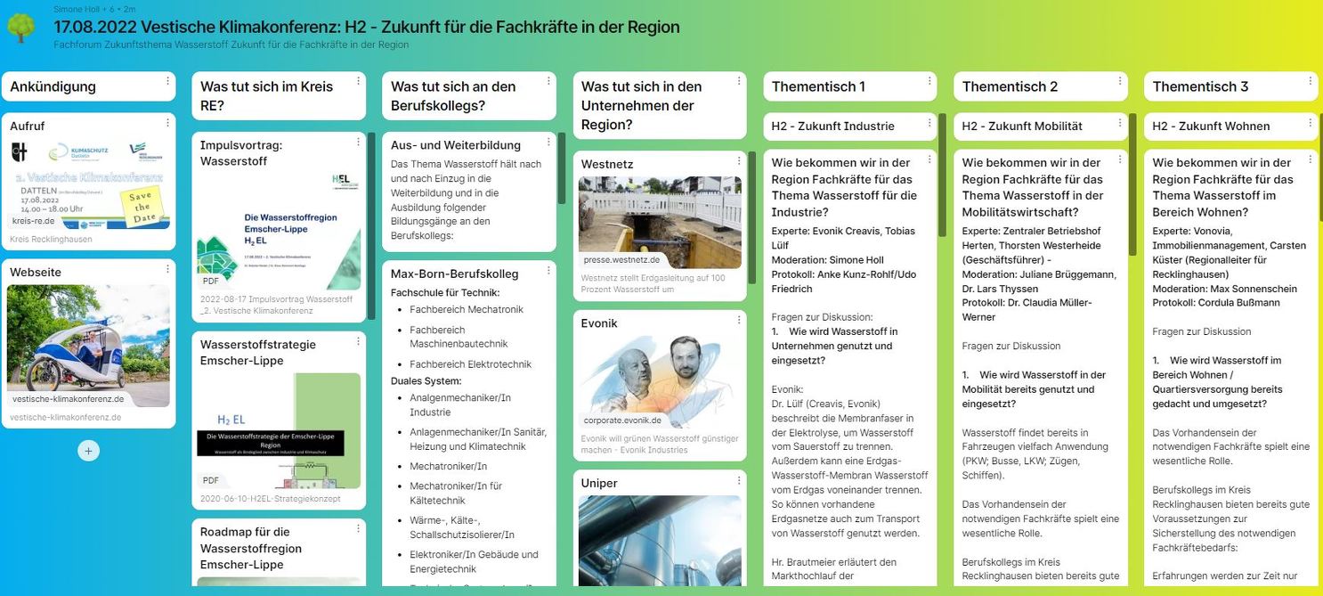 Bild Padlet Klimakonferenz 2022